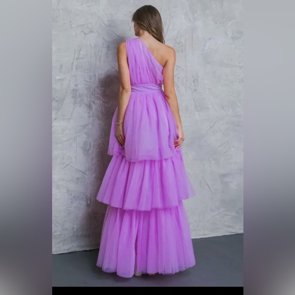 Flying Tomato solid tulle maxi dress hi low - Picture 4 of 7